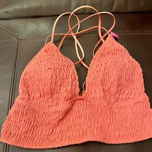 Victoria Secret PINK Smocked Triangle Bralette Size Small